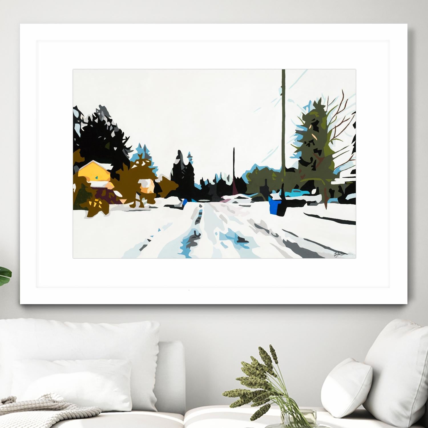 Winterhood by Beth Ann Lawson on GIANT ART - whites & creams scenic winter