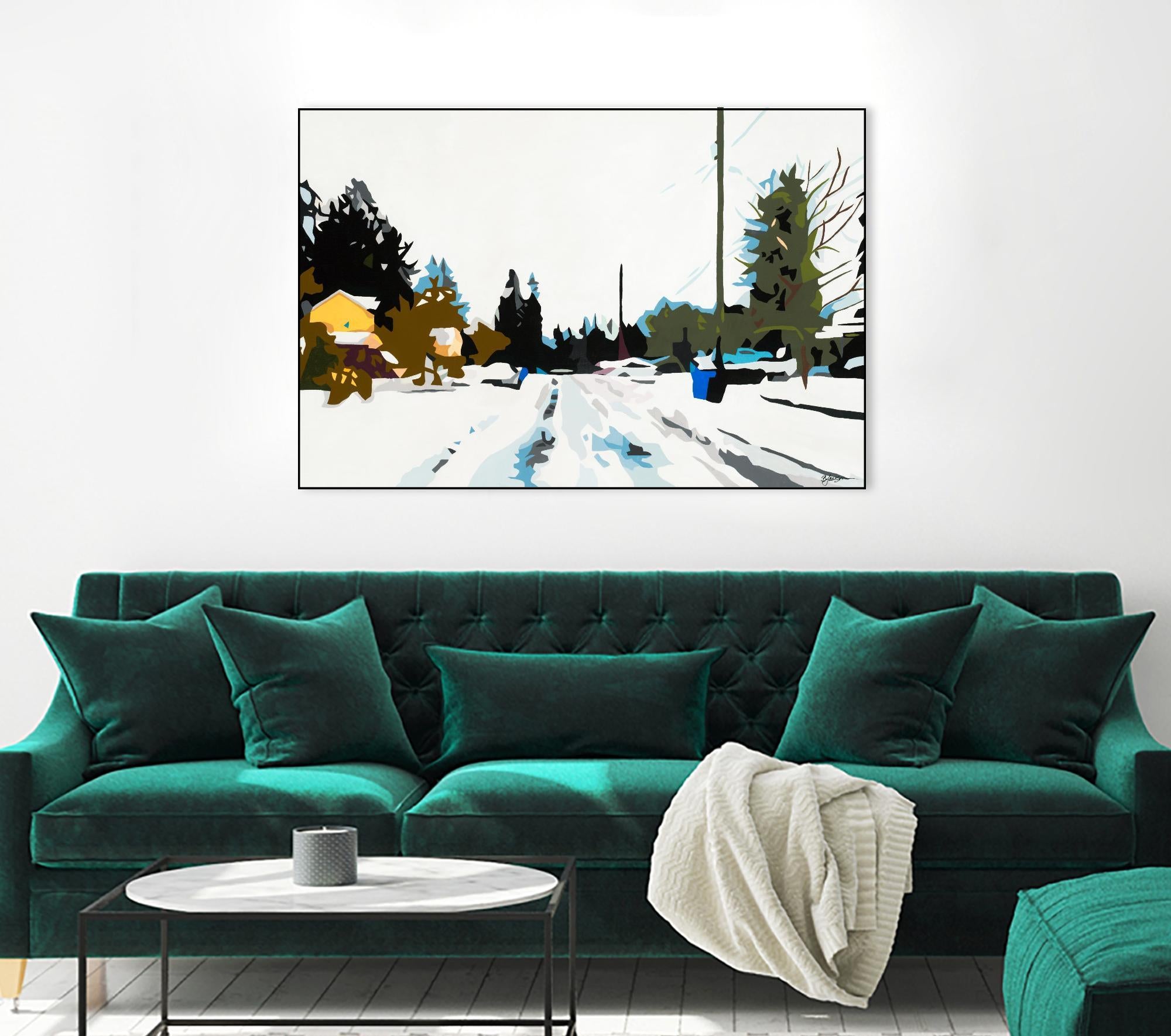 Winterhood by Beth Ann Lawson on GIANT ART - whites & creams scenic winter
