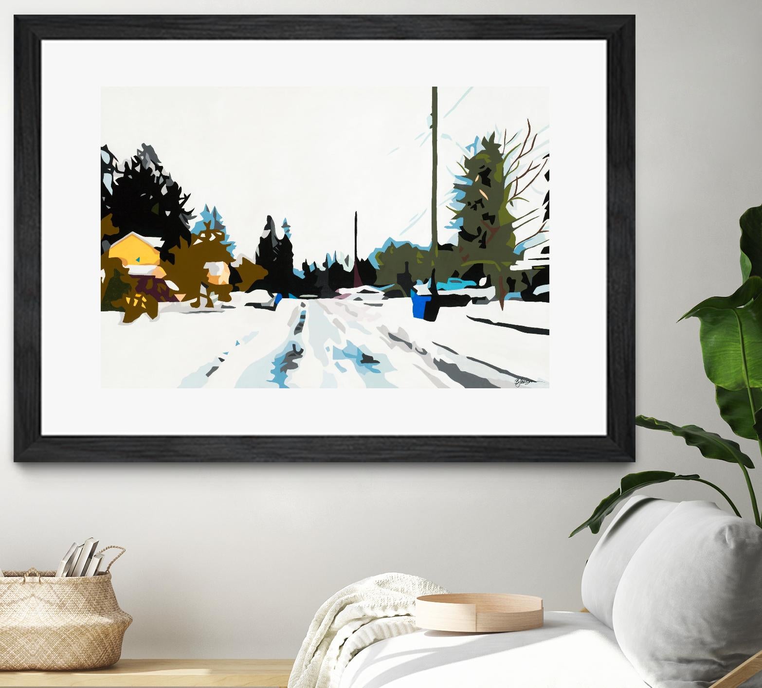 Winterhood by Beth Ann Lawson on GIANT ART - whites & creams scenic winter