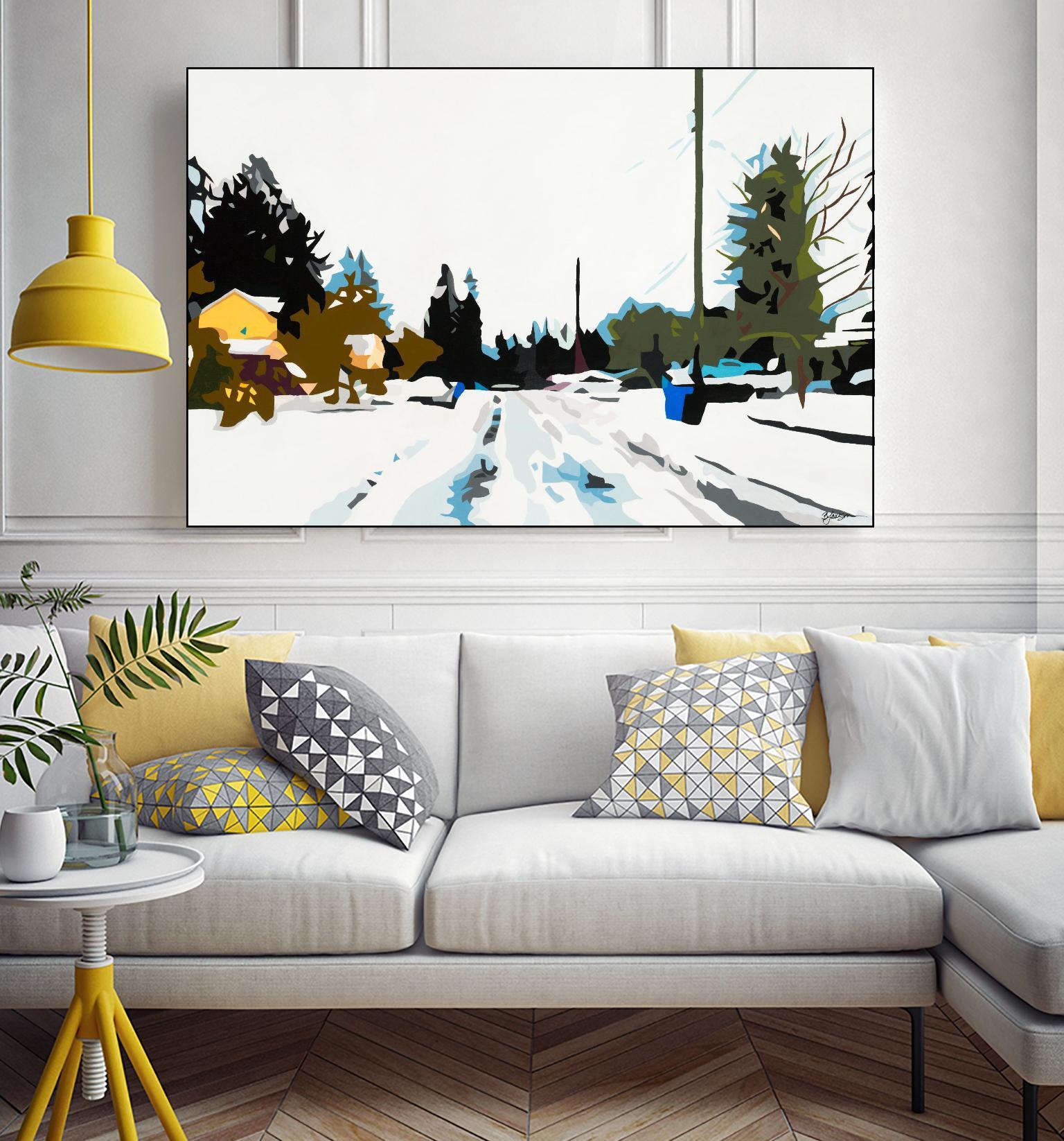 Winterhood by Beth Ann Lawson on GIANT ART - whites & creams scenic winter