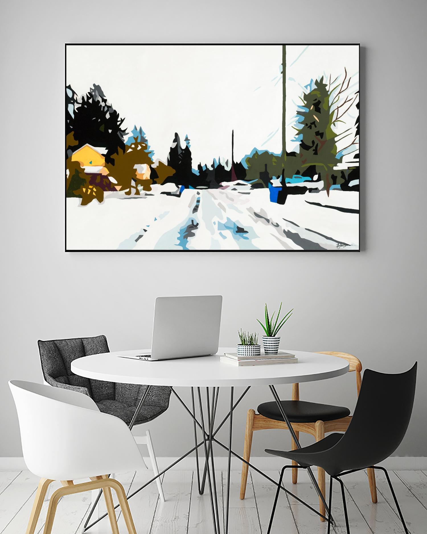 Winterhood by Beth Ann Lawson on GIANT ART - whites & creams scenic winter