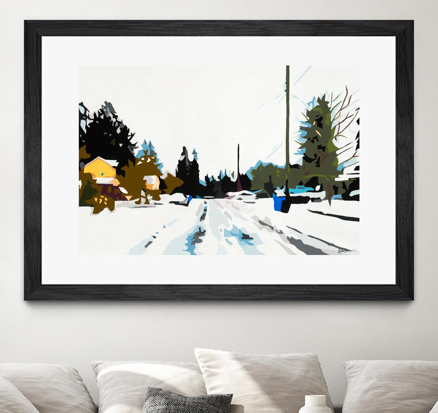Winterhood by Beth Ann Lawson on GIANT ART - whites & creams scenic winter