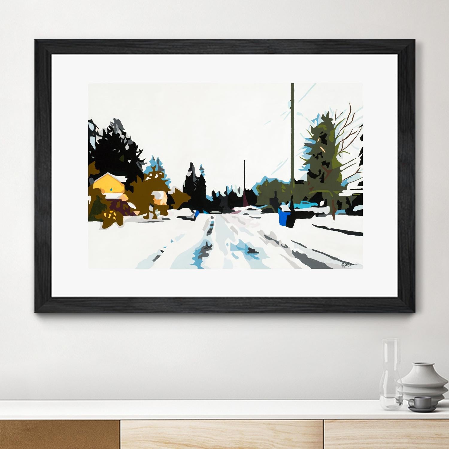 Winterhood by Beth Ann Lawson on GIANT ART - whites & creams scenic winter