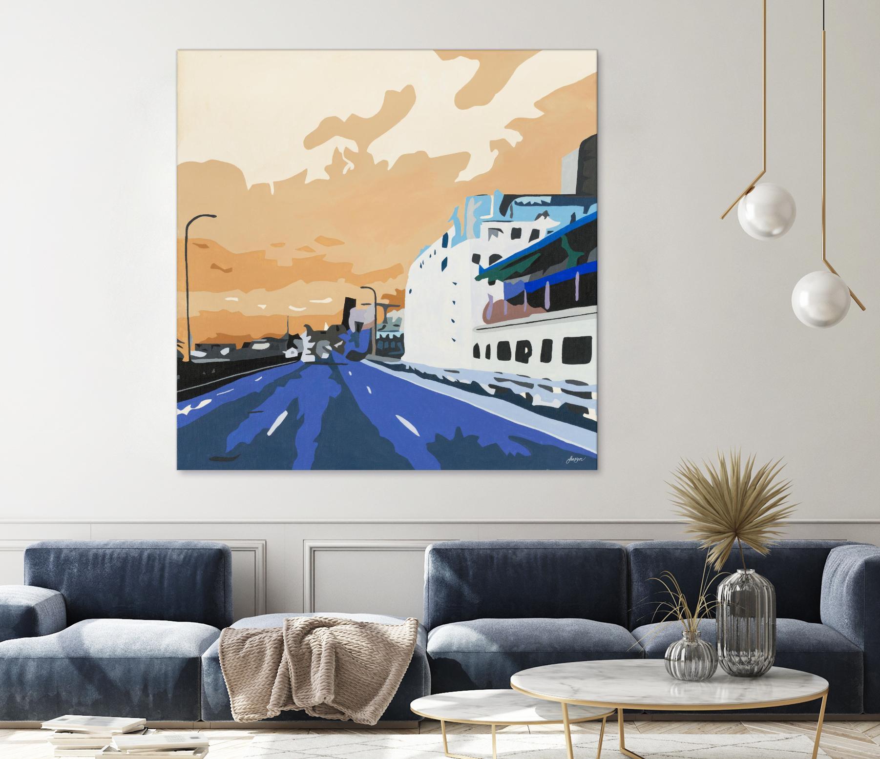 Viaduct Ghosts by Beth Ann Lawson on GIANT ART - blues cityscapes city