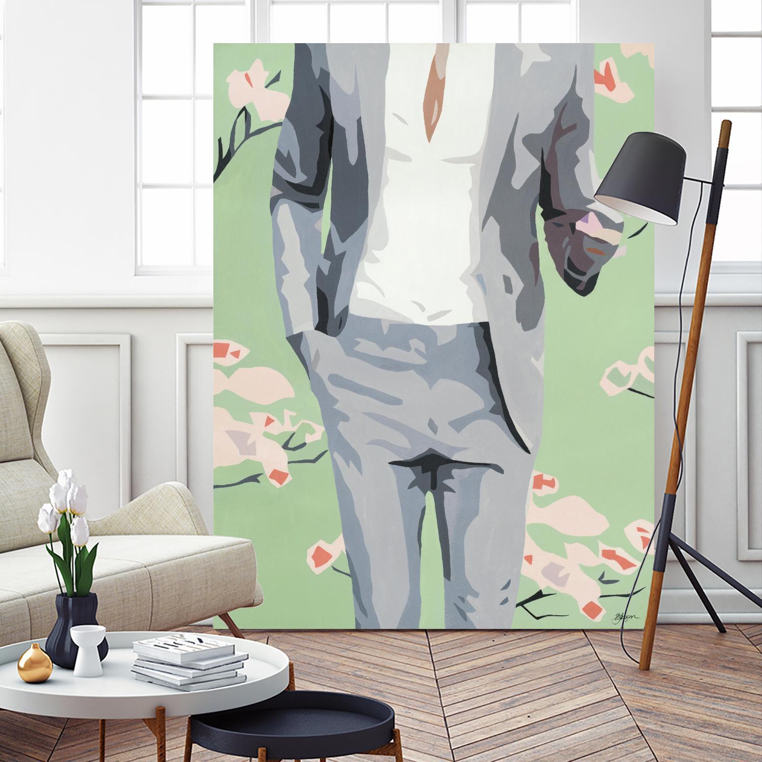 Mr. Why Not by Beth Ann Lawson on GIANT ART - grays figurative fashion