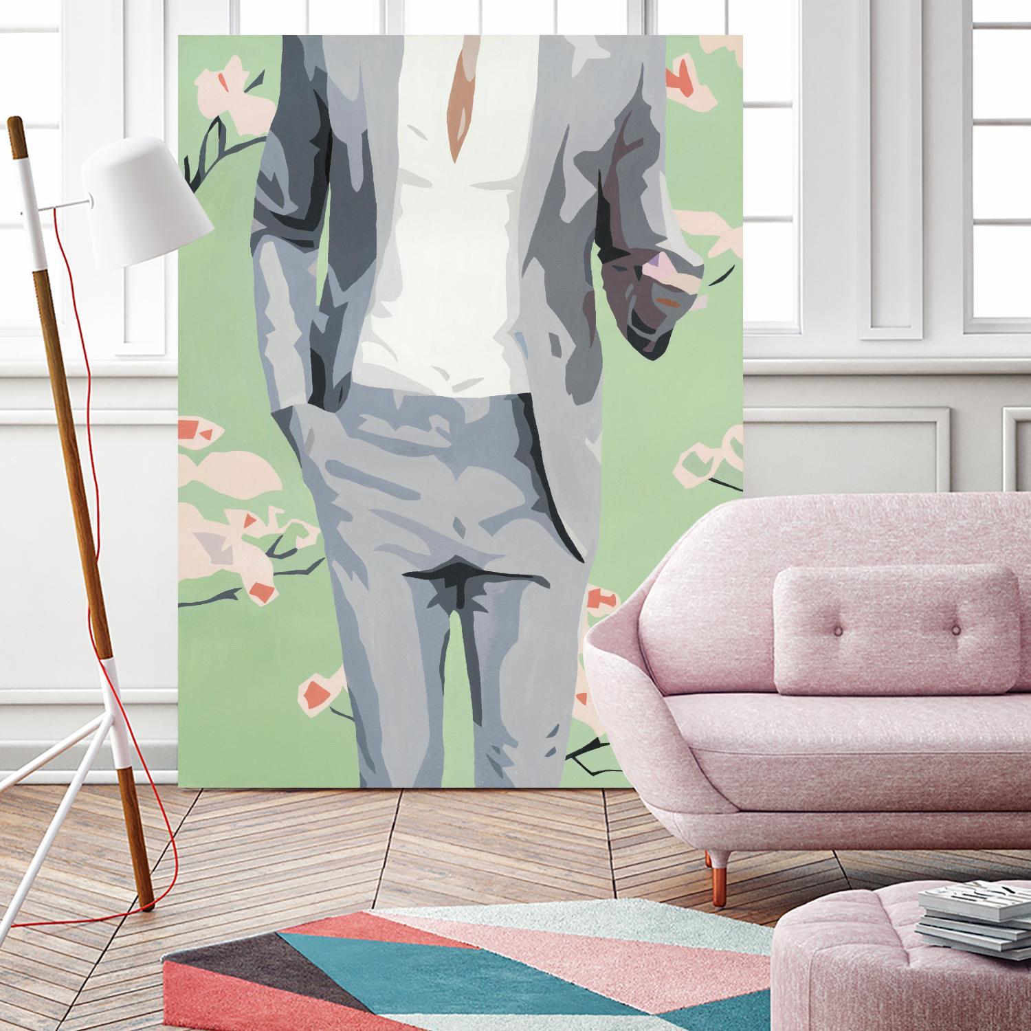 Mr. Why Not by Beth Ann Lawson on GIANT ART - grays figurative fashion