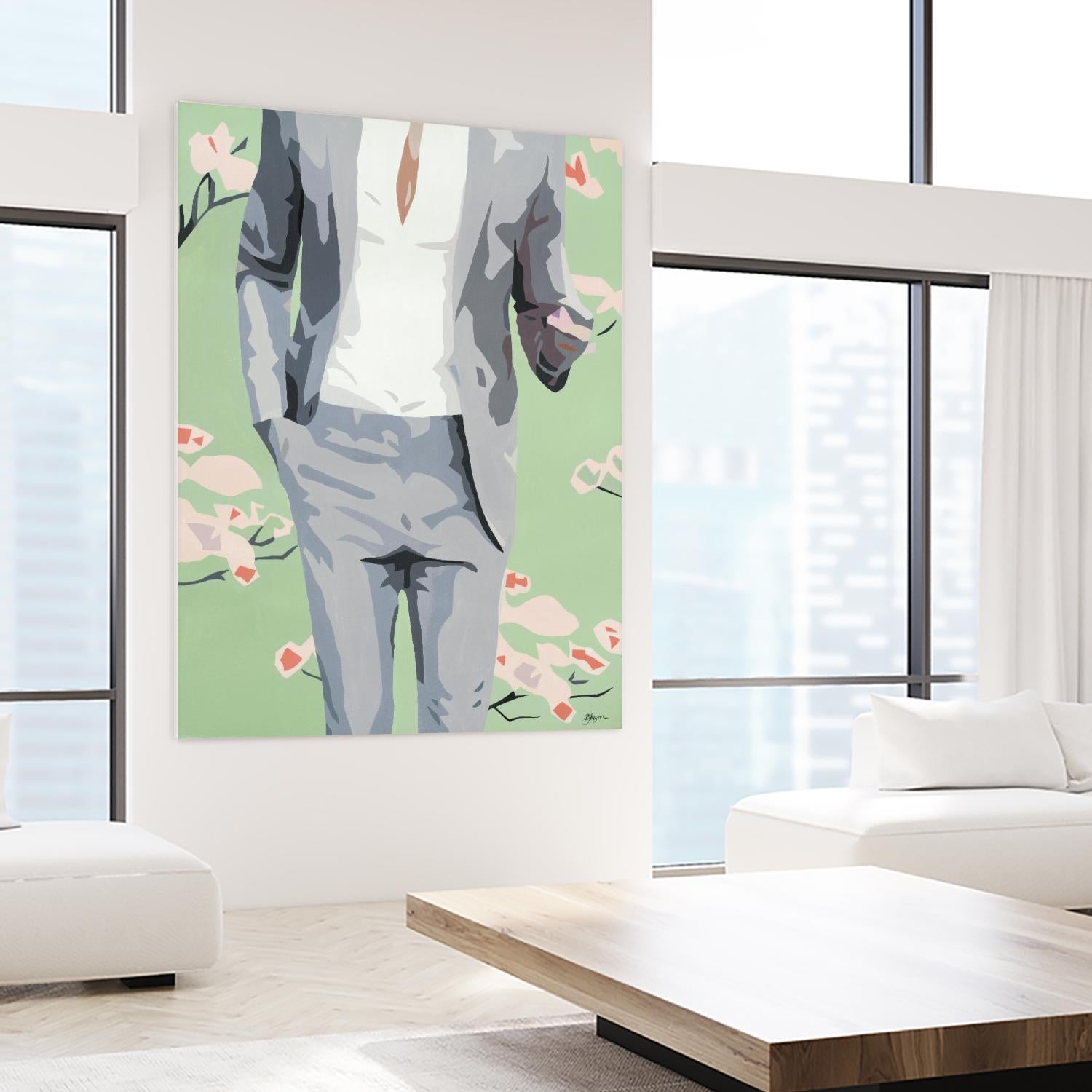 Mr. Why Not by Beth Ann Lawson on GIANT ART - grays figurative fashion