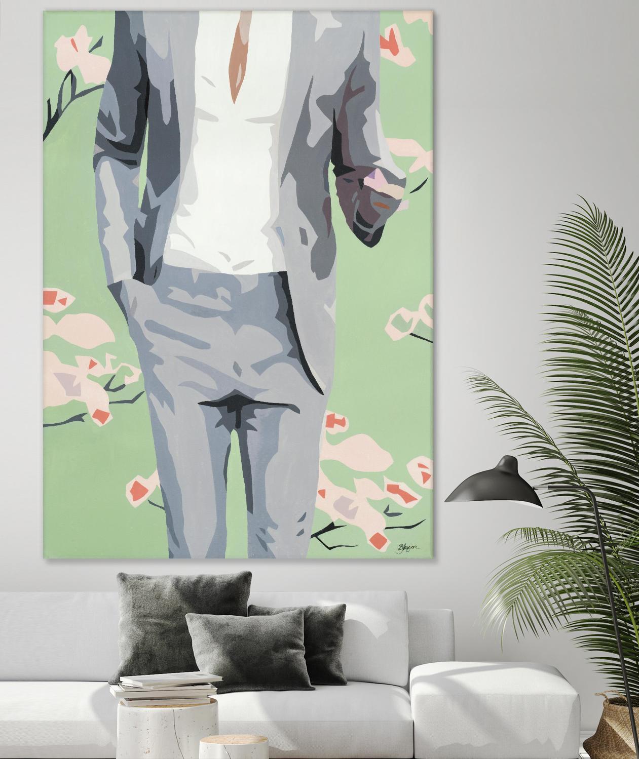 Mr. Why Not by Beth Ann Lawson on GIANT ART - grays figurative fashion