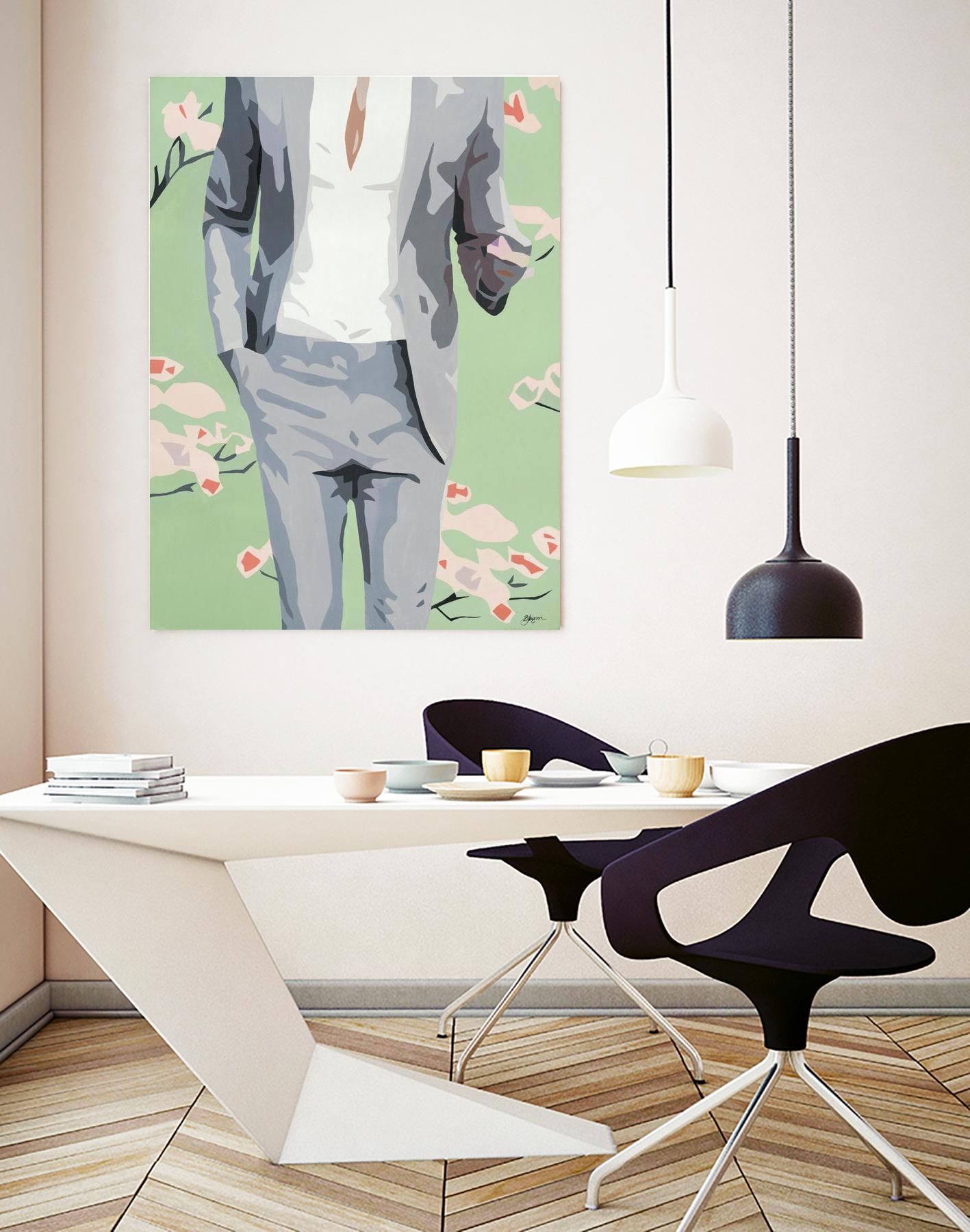 Mr. Why Not by Beth Ann Lawson on GIANT ART - grays figurative fashion