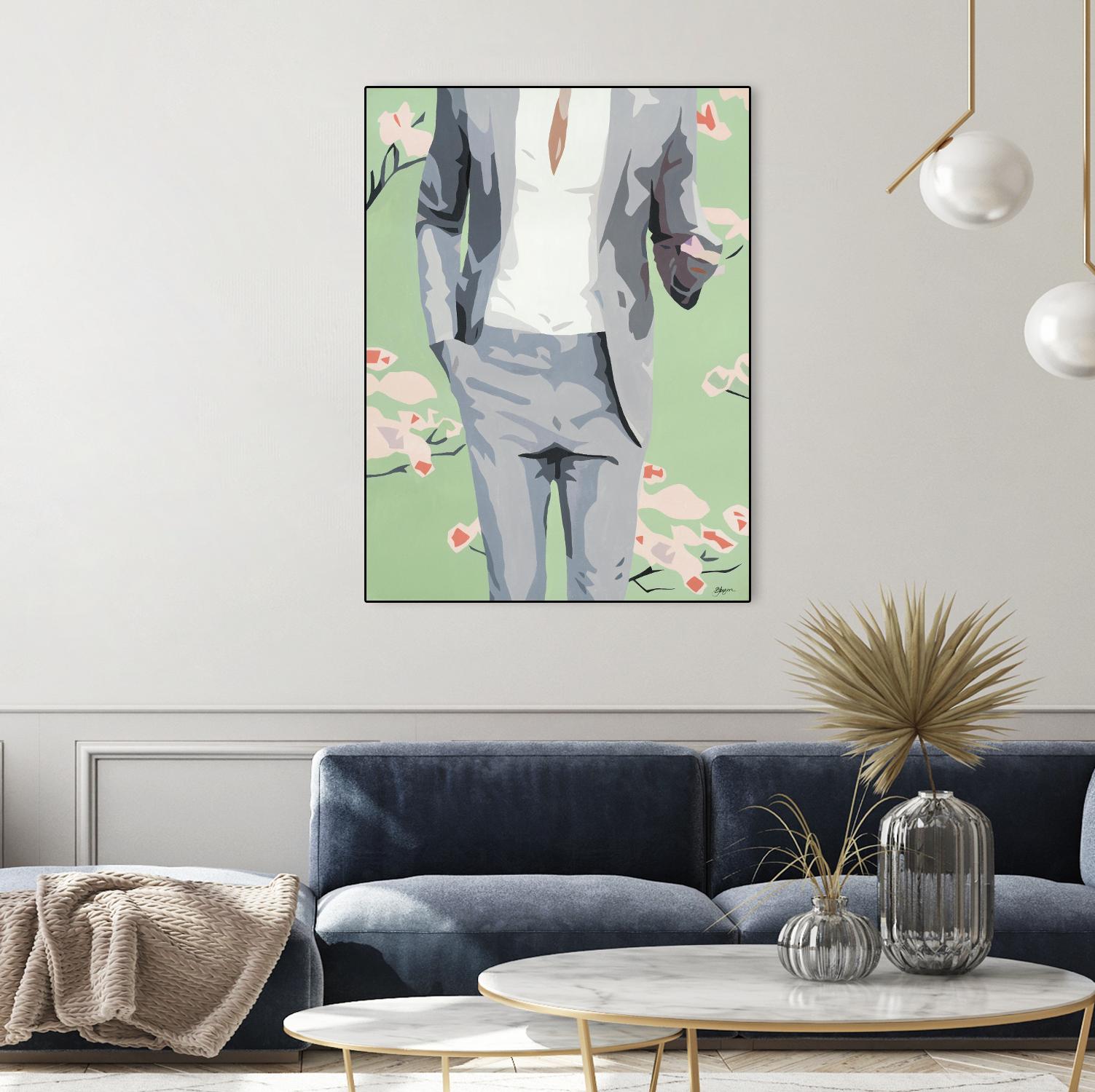 Mr. Why Not by Beth Ann Lawson on GIANT ART - grays figurative fashion