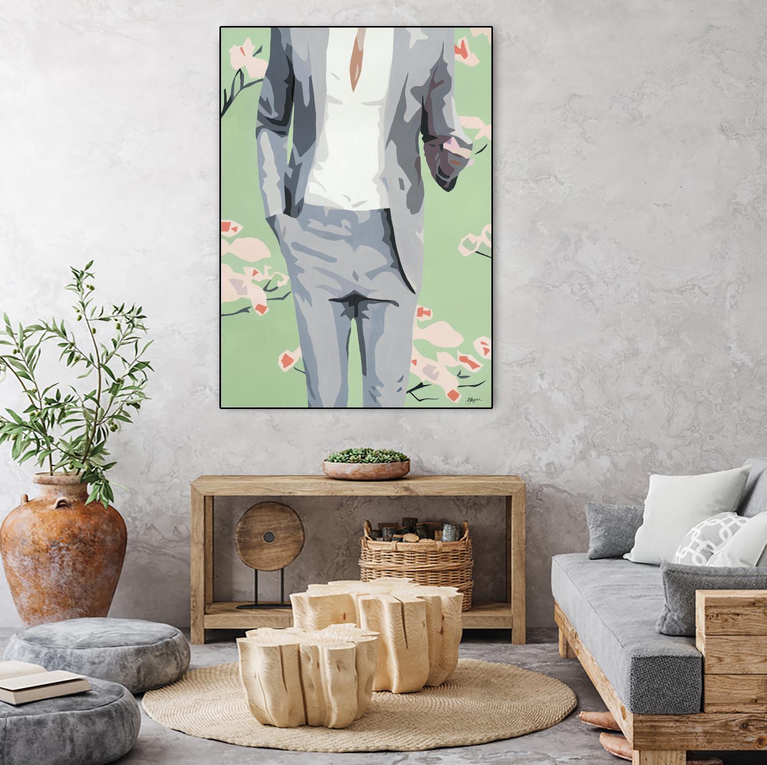 Mr. Why Not by Beth Ann Lawson on GIANT ART - grays figurative fashion