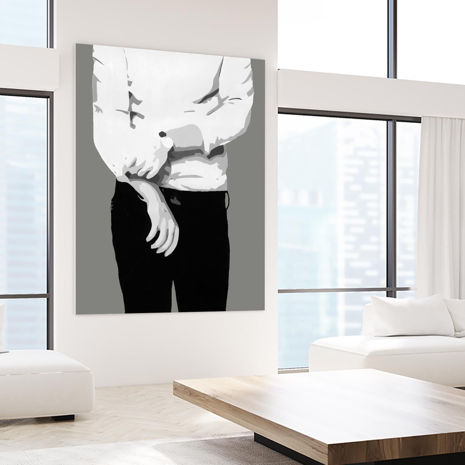 Mr.Right black and white by Beth Ann Lawson on GIANT ART - white black & white black pants