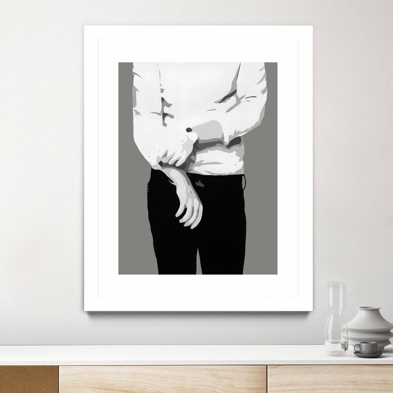 Mr.Right black and white by Beth Ann Lawson on GIANT ART - white black & white black pants