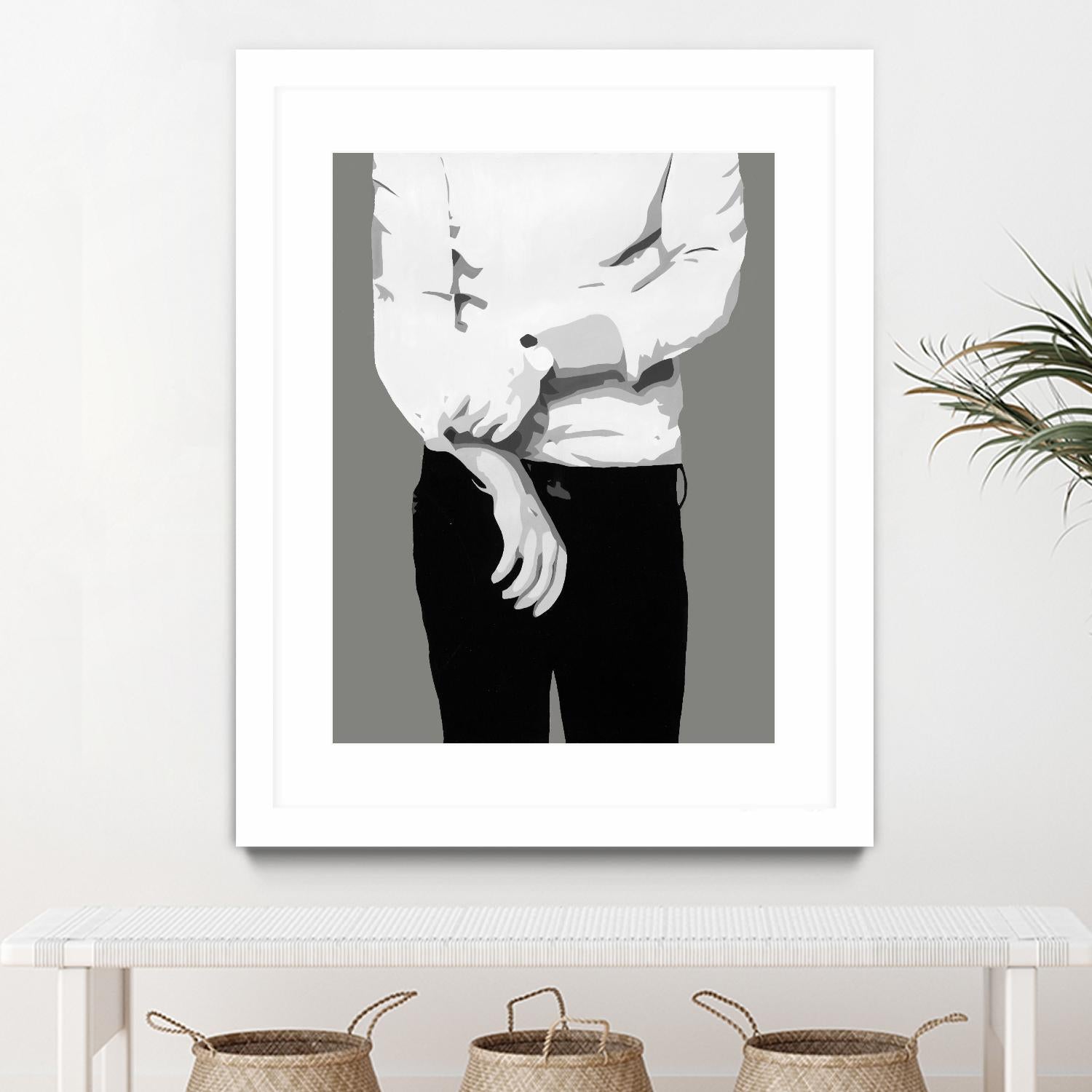 Mr.Right black and white by Beth Ann Lawson on GIANT ART - white black & white black pants
