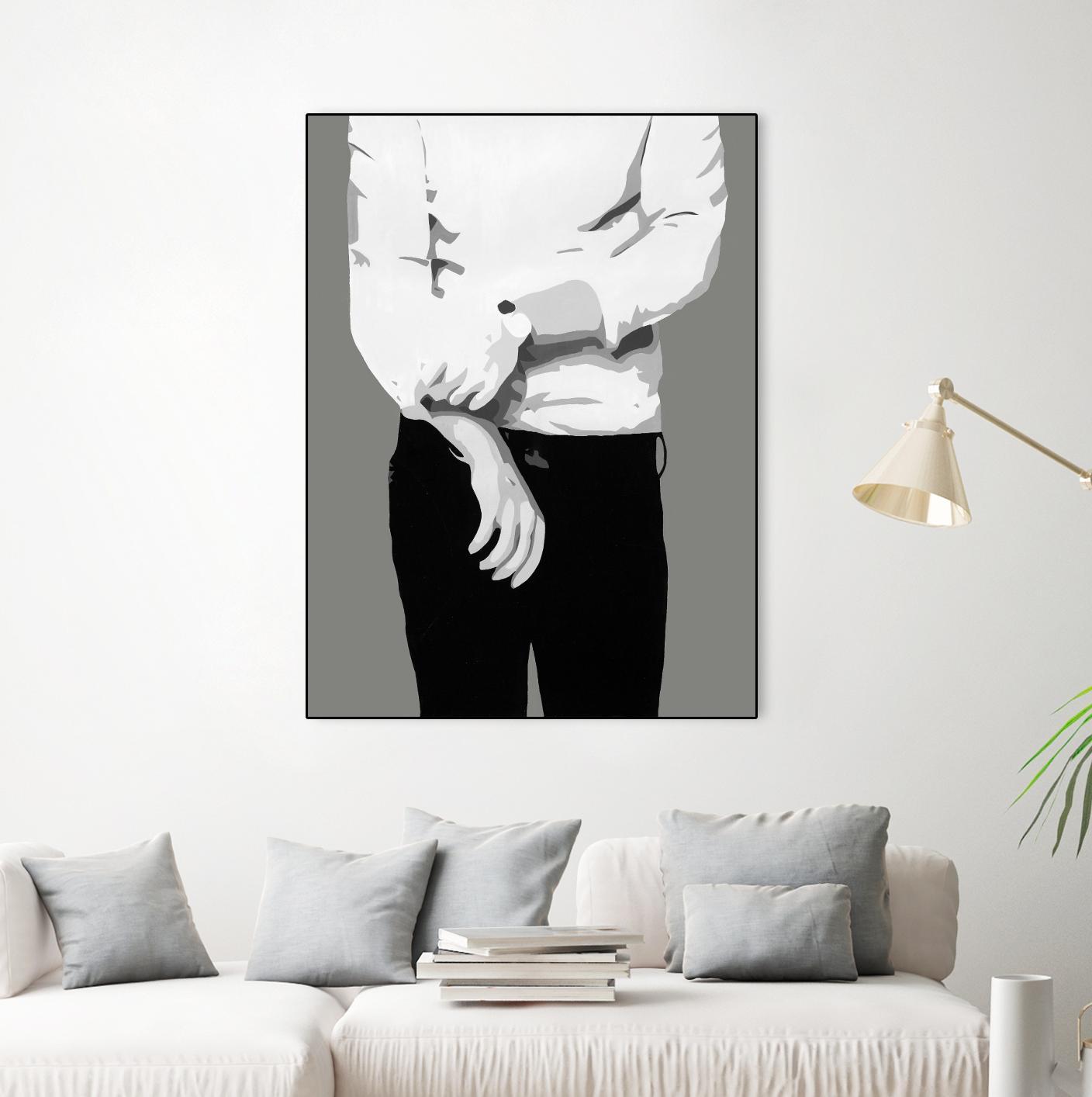 Mr.Right black and white by Beth Ann Lawson on GIANT ART - white black & white black pants