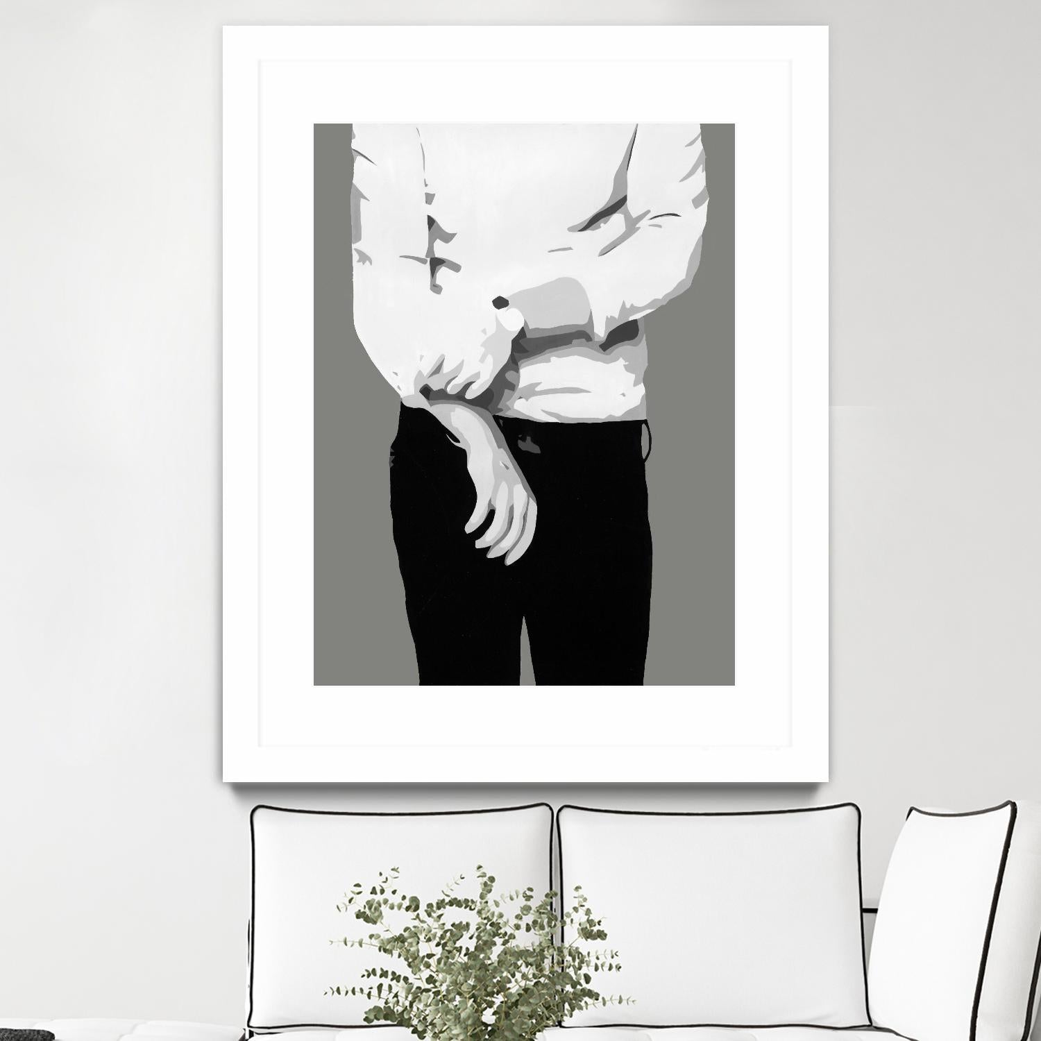 Mr.Right black and white by Beth Ann Lawson on GIANT ART - white black & white black pants