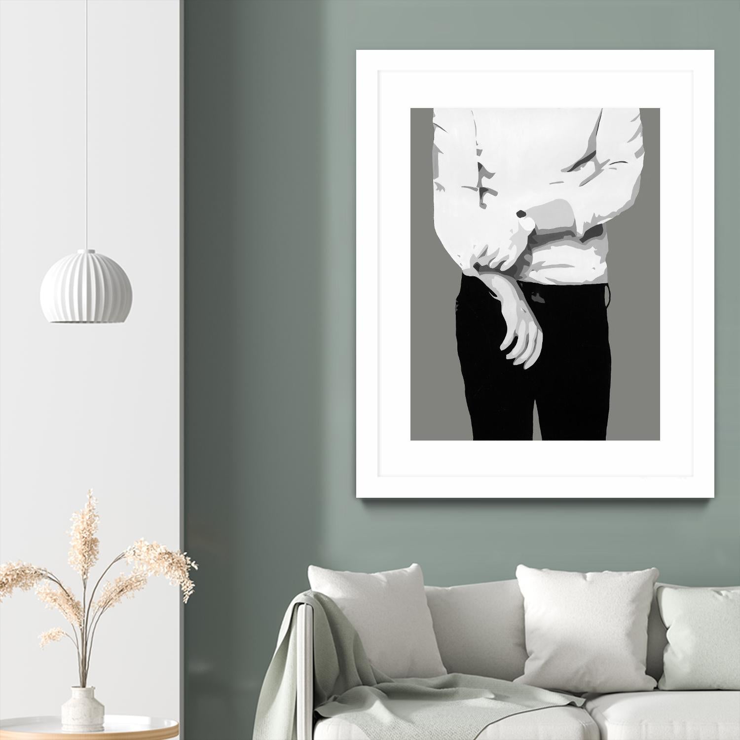 Mr.Right black and white by Beth Ann Lawson on GIANT ART - white black & white black pants