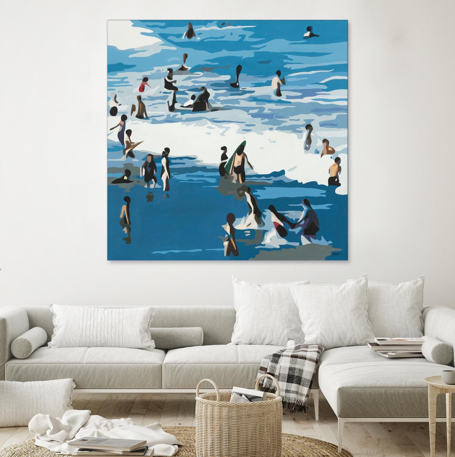 Surf's Up by Beth Ann Lawson on GIANT ART - blues coastal waves