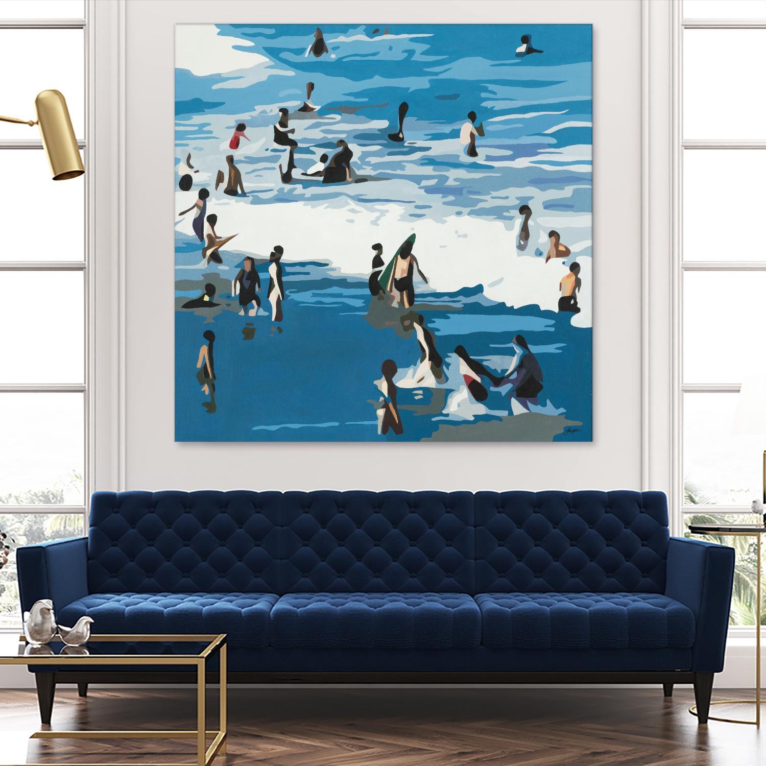 Surf's Up by Beth Ann Lawson on GIANT ART - blues coastal waves