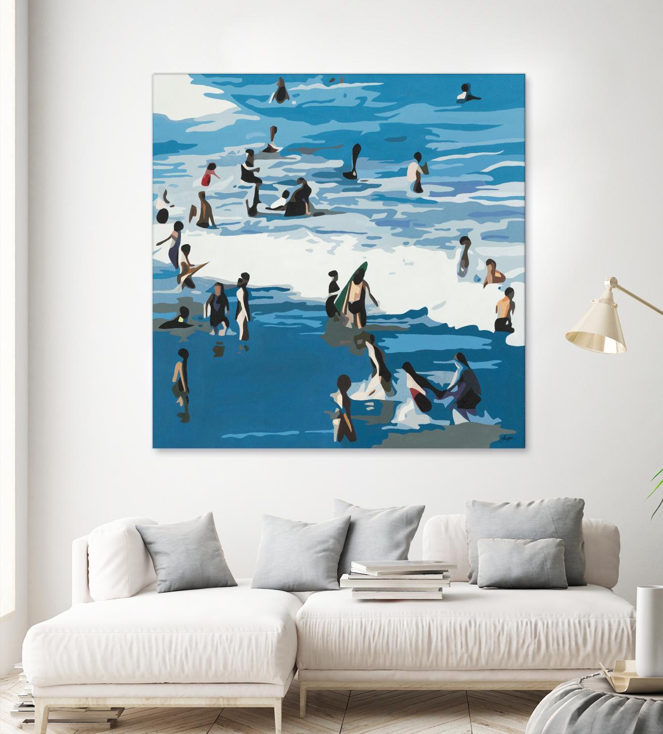 Surf's Up by Beth Ann Lawson on GIANT ART - blues coastal waves