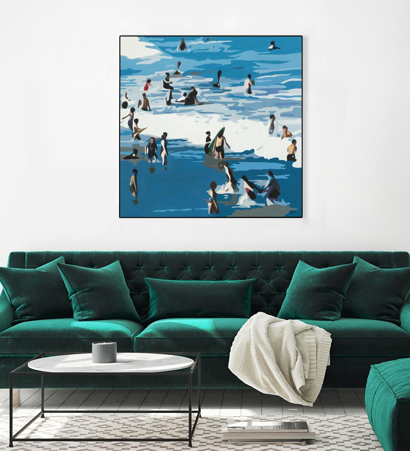 Surf's Up by Beth Ann Lawson on GIANT ART - blues coastal waves