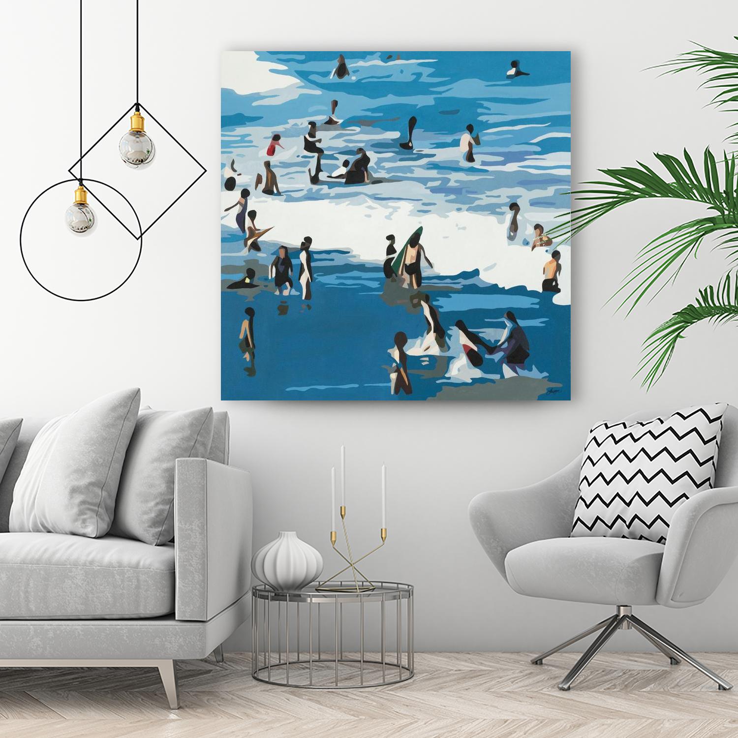 Surf's Up by Beth Ann Lawson on GIANT ART - blues coastal waves