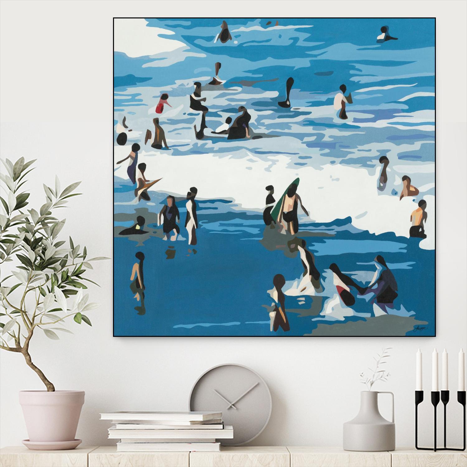 Surf's Up by Beth Ann Lawson on GIANT ART - blues coastal waves