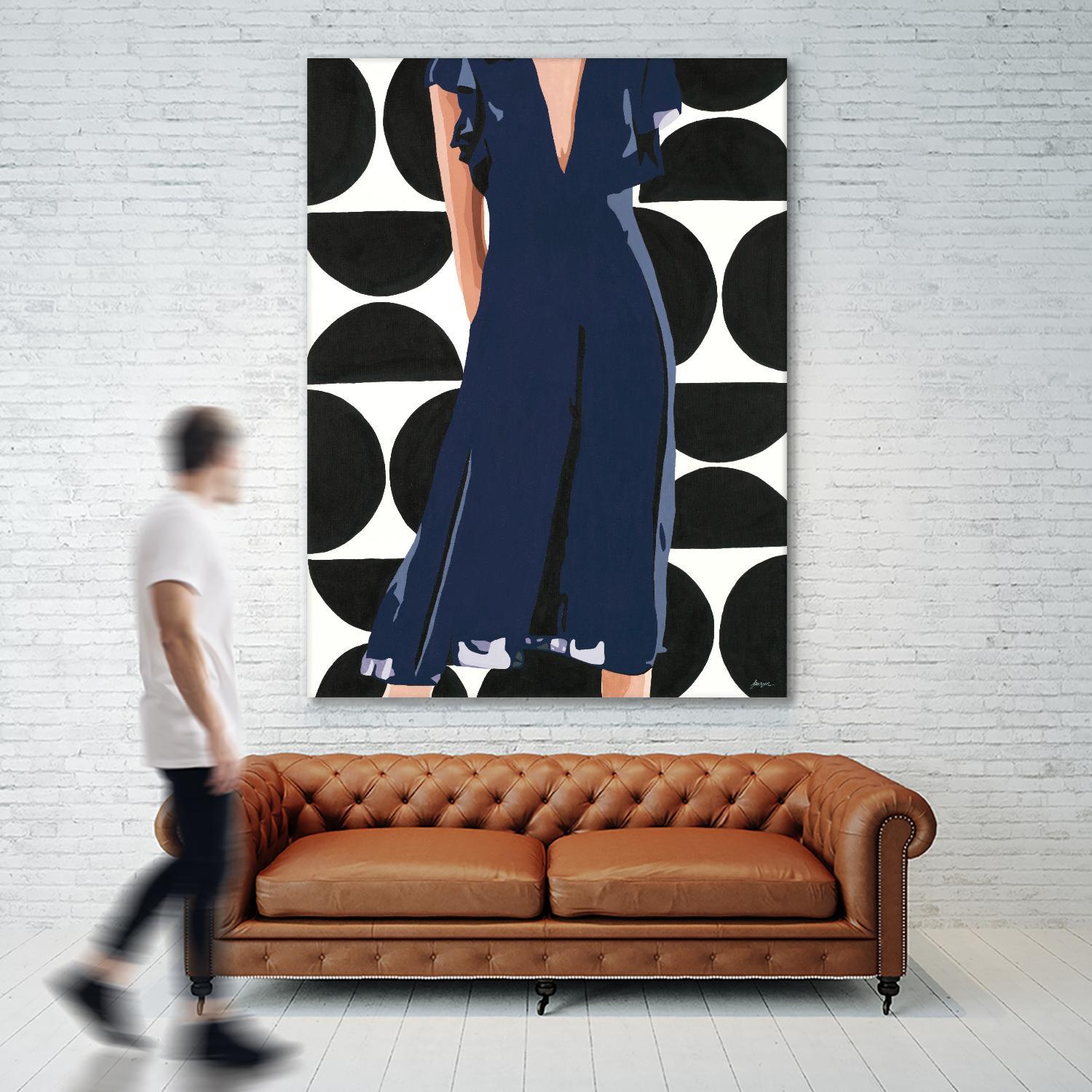 Ms. Thing In Navy by Beth Ann Lawson on GIANT ART - blues figurative woman