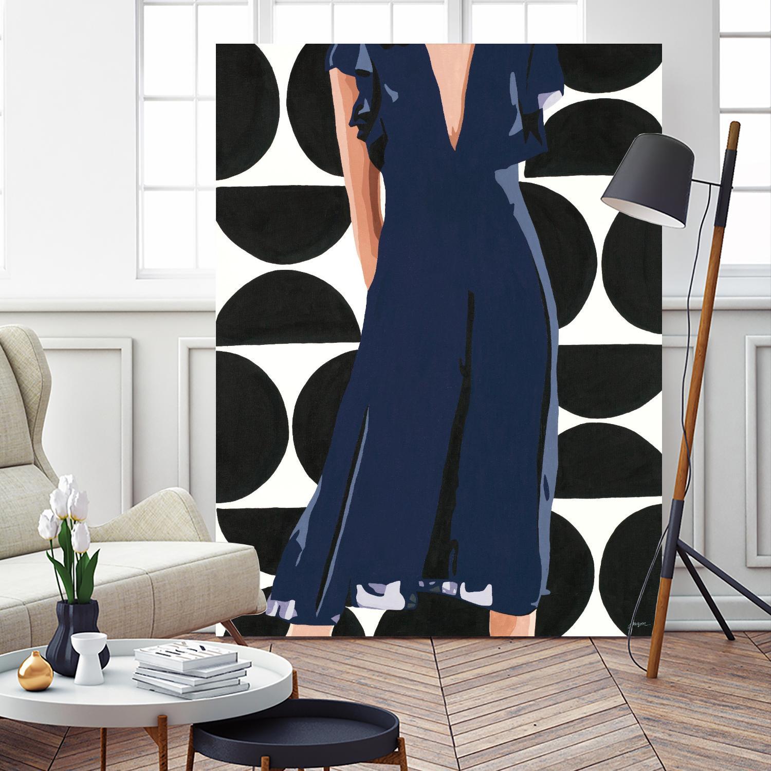 Ms. Thing In Navy by Beth Ann Lawson on GIANT ART - blues figurative woman