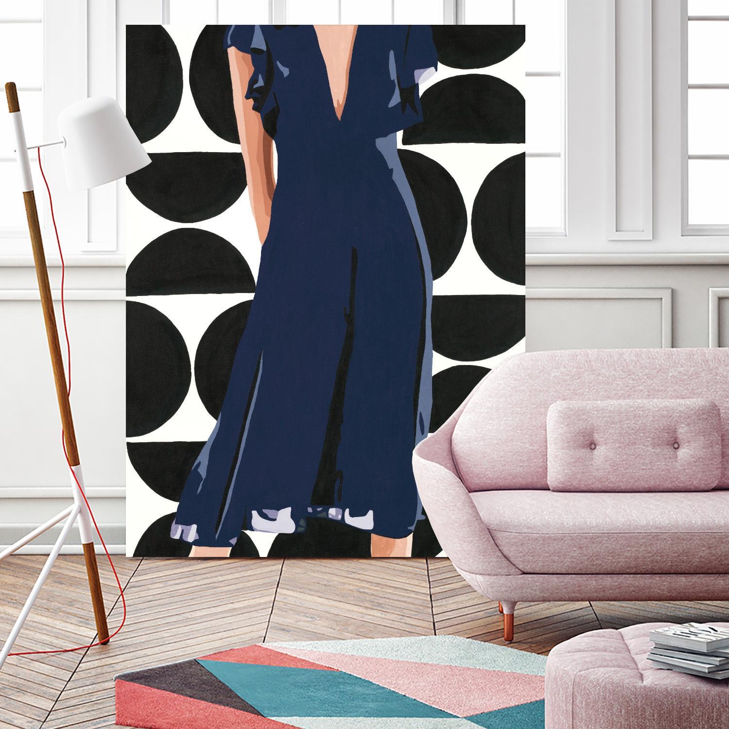 Ms. Thing In Navy by Beth Ann Lawson on GIANT ART - blues figurative woman