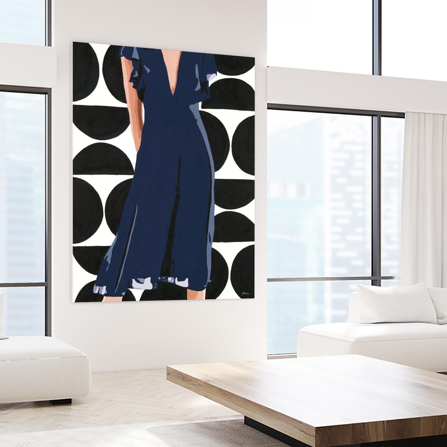 Ms. Thing In Navy by Beth Ann Lawson on GIANT ART - blues figurative woman