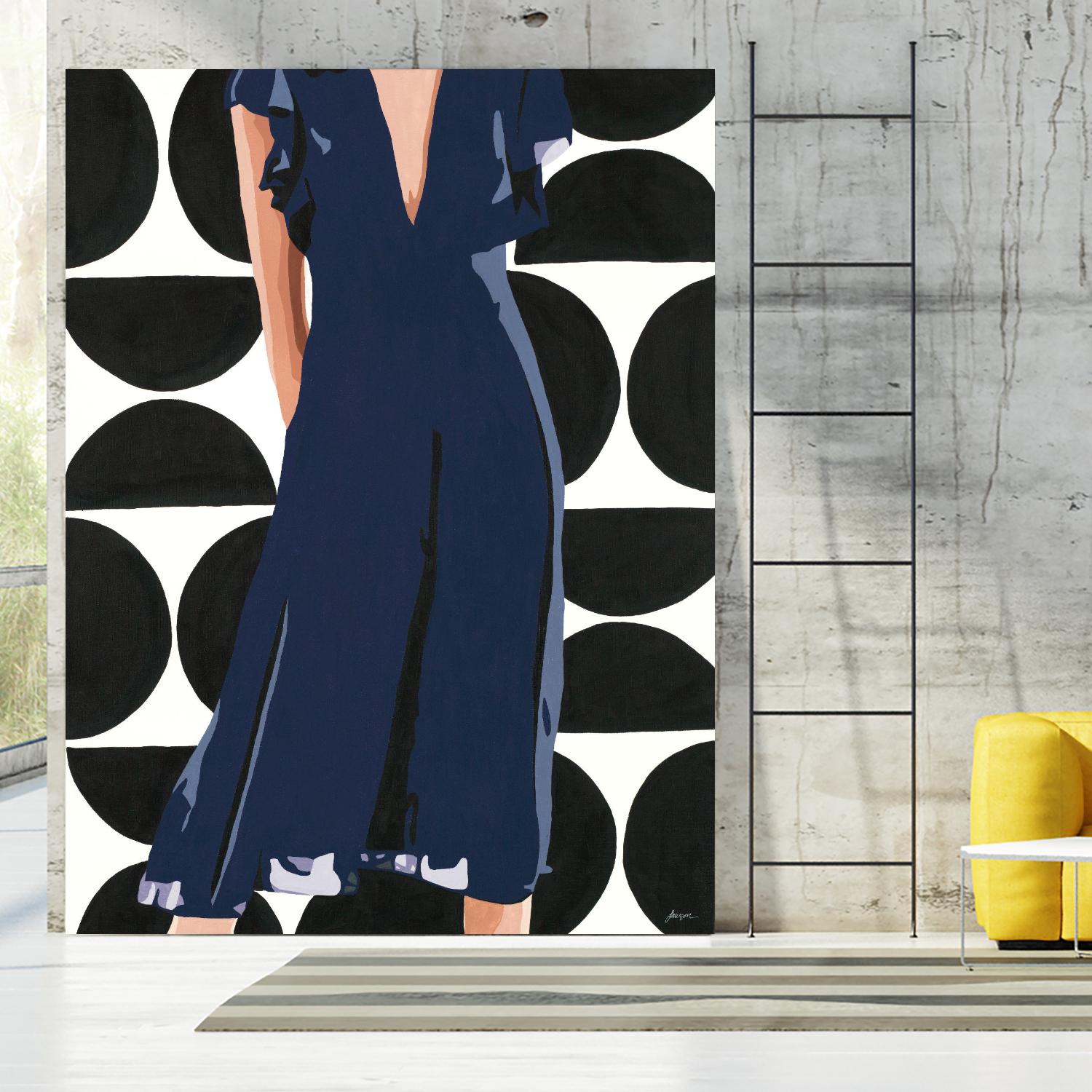 Ms. Thing In Navy by Beth Ann Lawson on GIANT ART - blues figurative woman