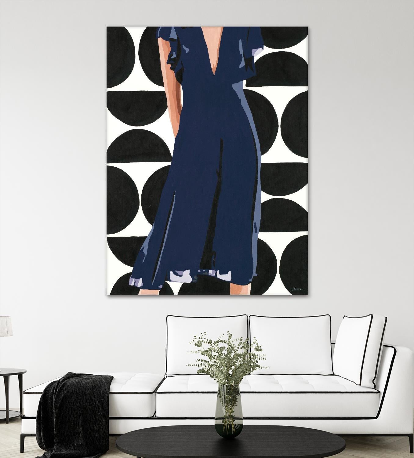 Ms. Thing In Navy by Beth Ann Lawson on GIANT ART - blues figurative woman