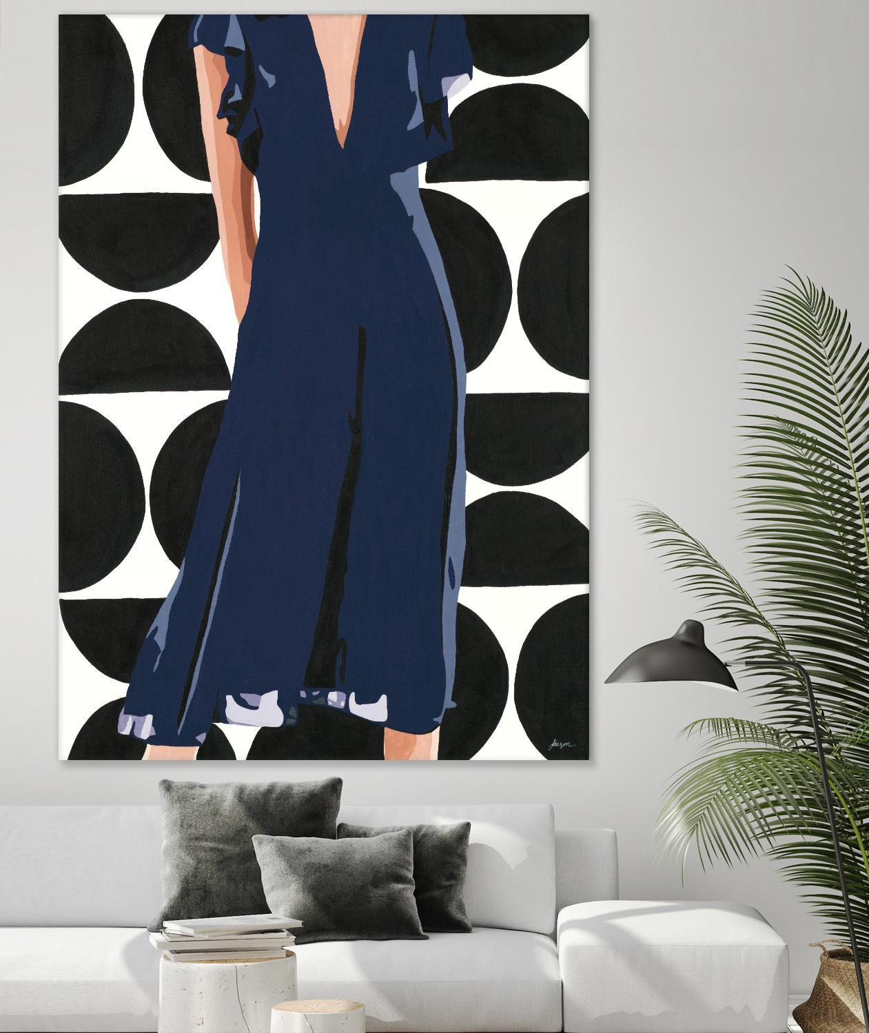 Ms. Thing In Navy by Beth Ann Lawson on GIANT ART - blues figurative woman