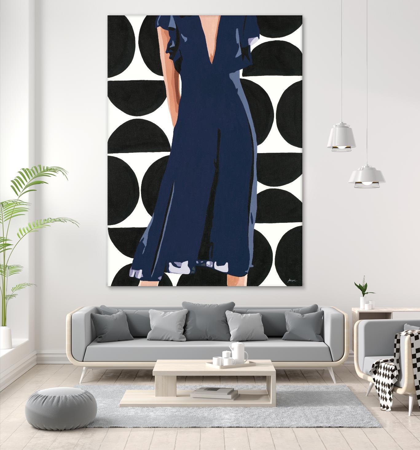 Ms. Thing In Navy by Beth Ann Lawson on GIANT ART - blues figurative woman