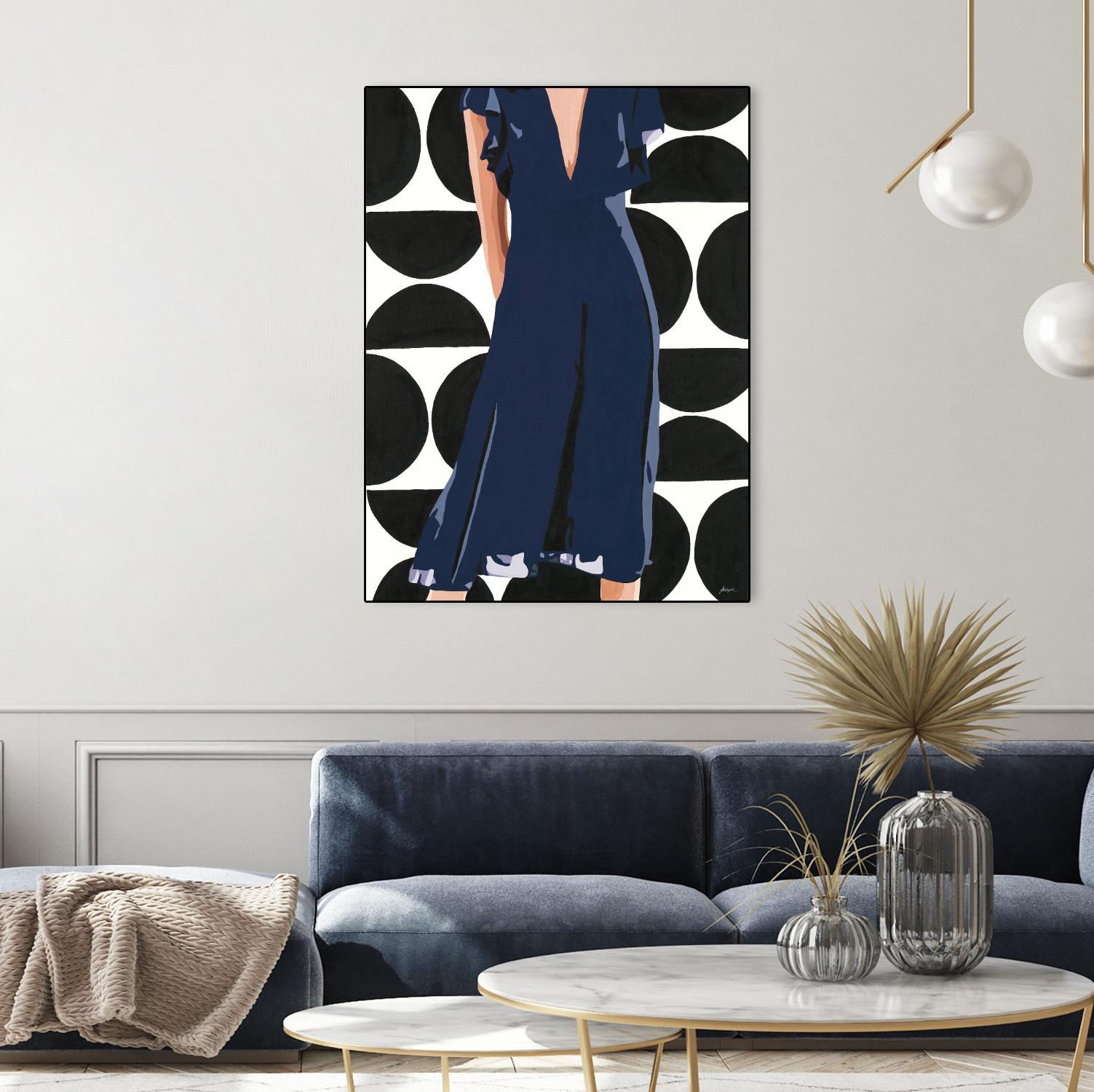 Ms. Thing In Navy by Beth Ann Lawson on GIANT ART - blues figurative woman