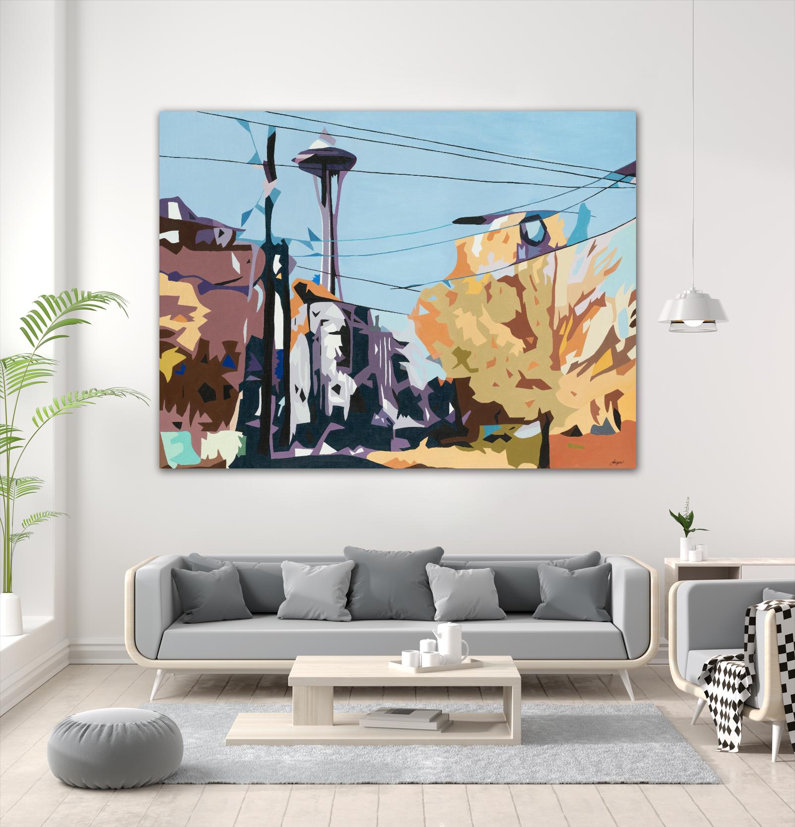 Eye Of The Needle by Beth Ann Lawson on GIANT ART - blues cityscapes space needle