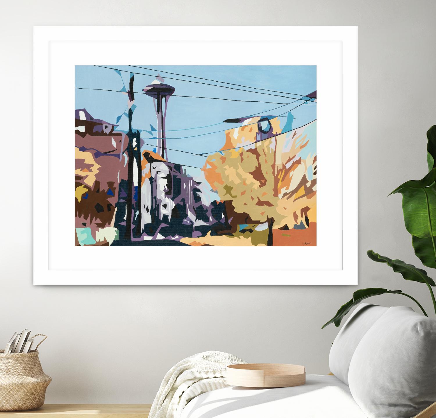 Eye Of The Needle by Beth Ann Lawson on GIANT ART - blues cityscapes space needle