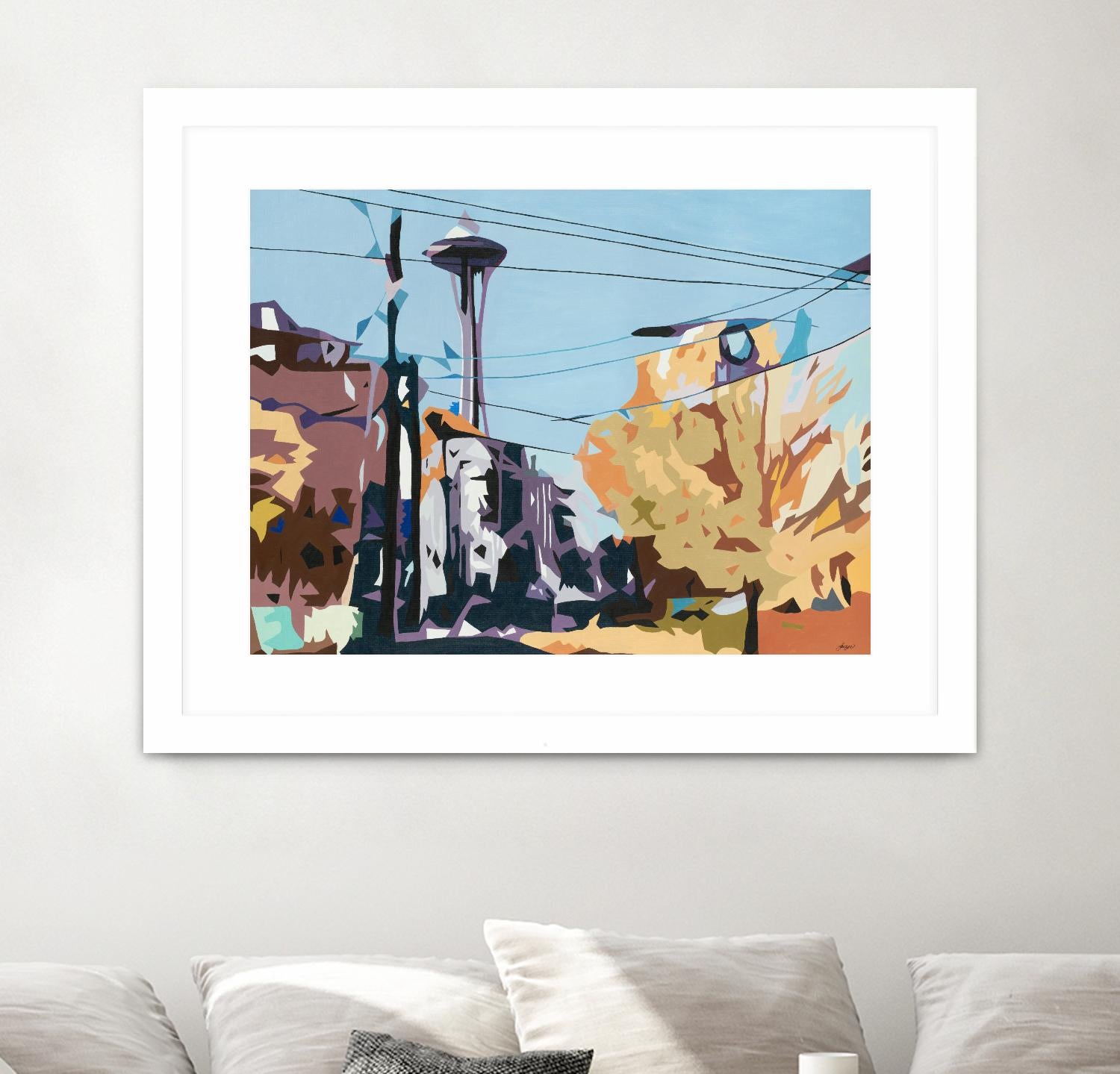 Eye Of The Needle by Beth Ann Lawson on GIANT ART - blues cityscapes space needle