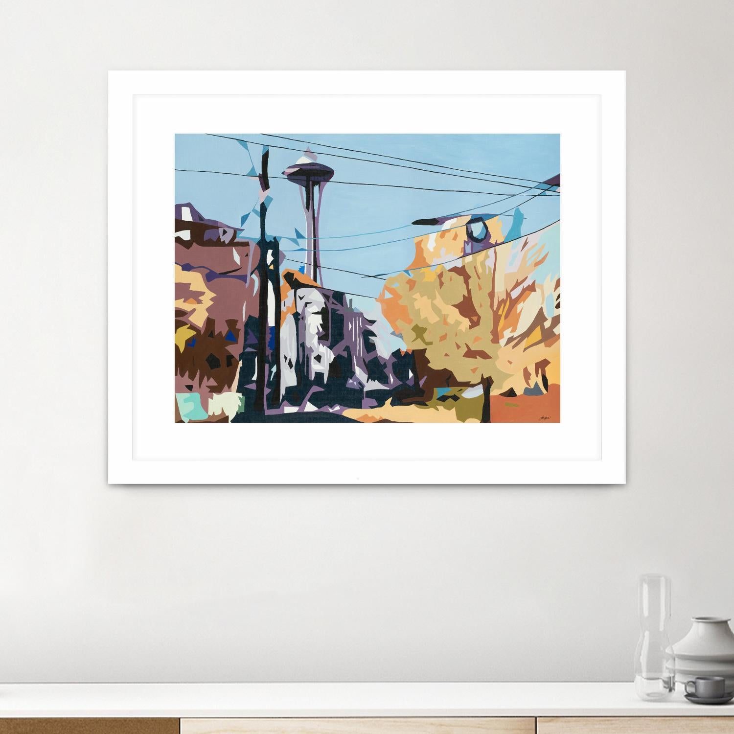 Eye Of The Needle by Beth Ann Lawson on GIANT ART - blues cityscapes space needle