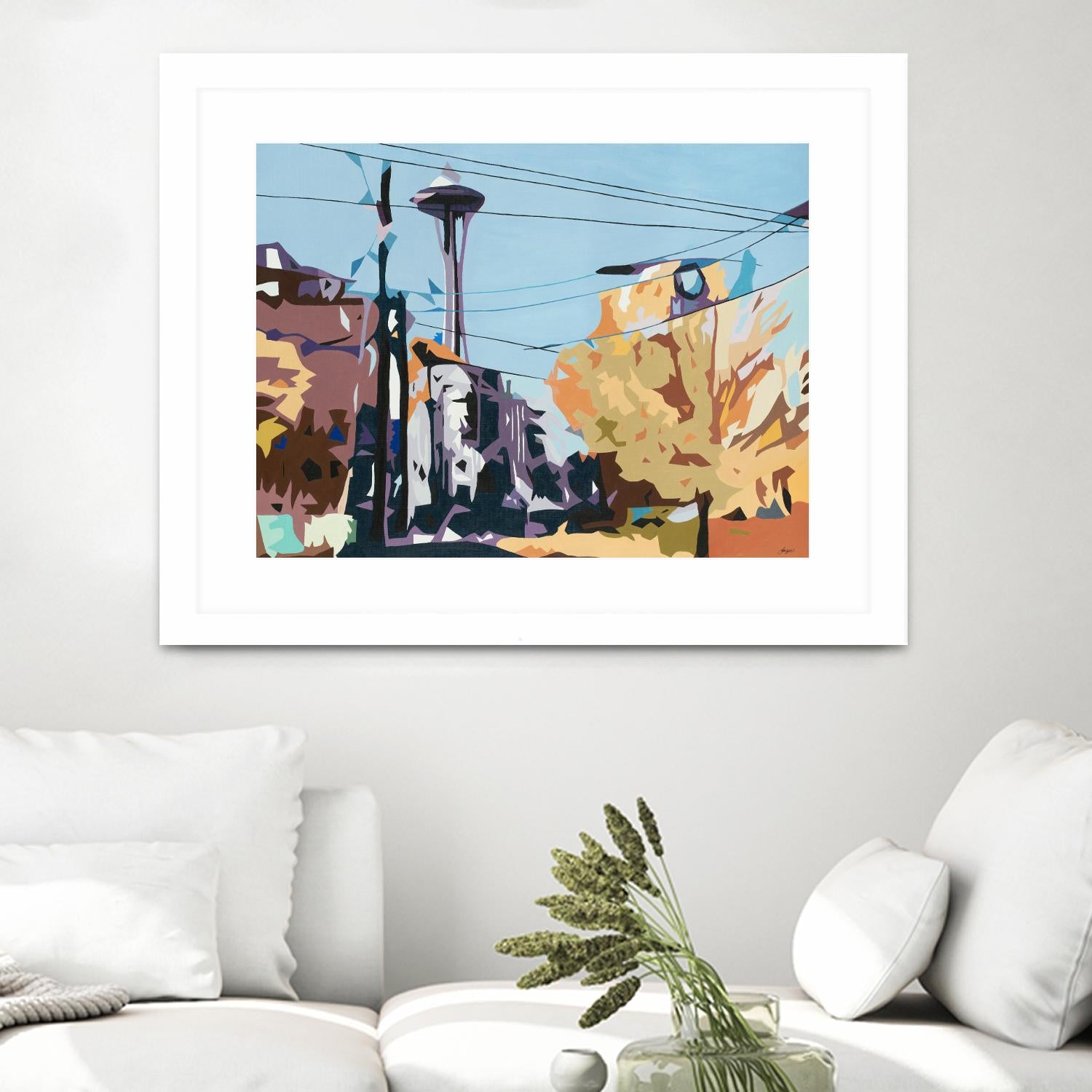 Eye Of The Needle by Beth Ann Lawson on GIANT ART - blues cityscapes space needle