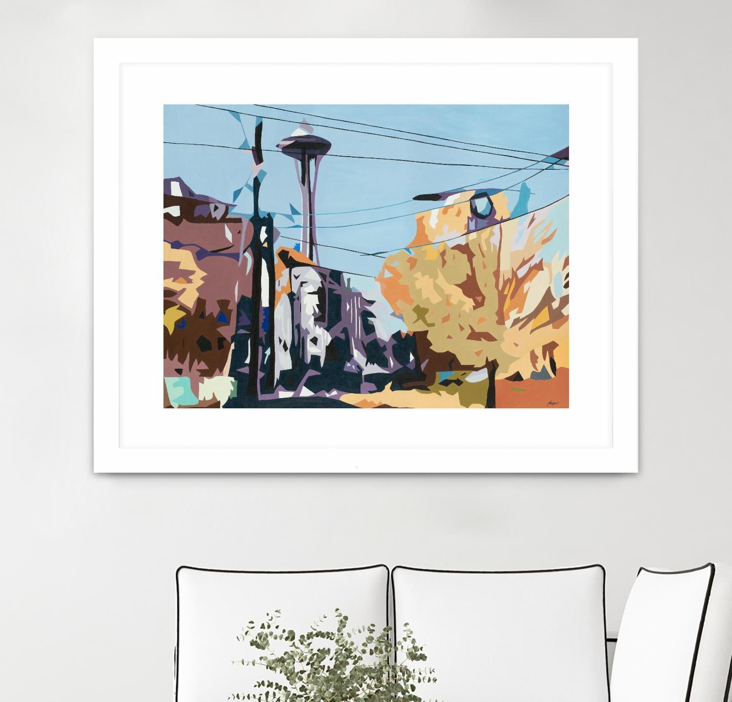 Eye Of The Needle by Beth Ann Lawson on GIANT ART - blues cityscapes space needle