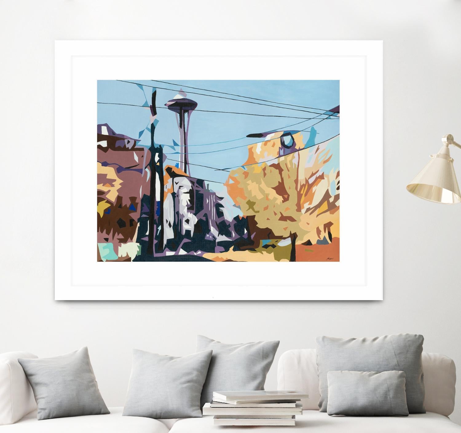 Eye Of The Needle by Beth Ann Lawson on GIANT ART - blues cityscapes space needle