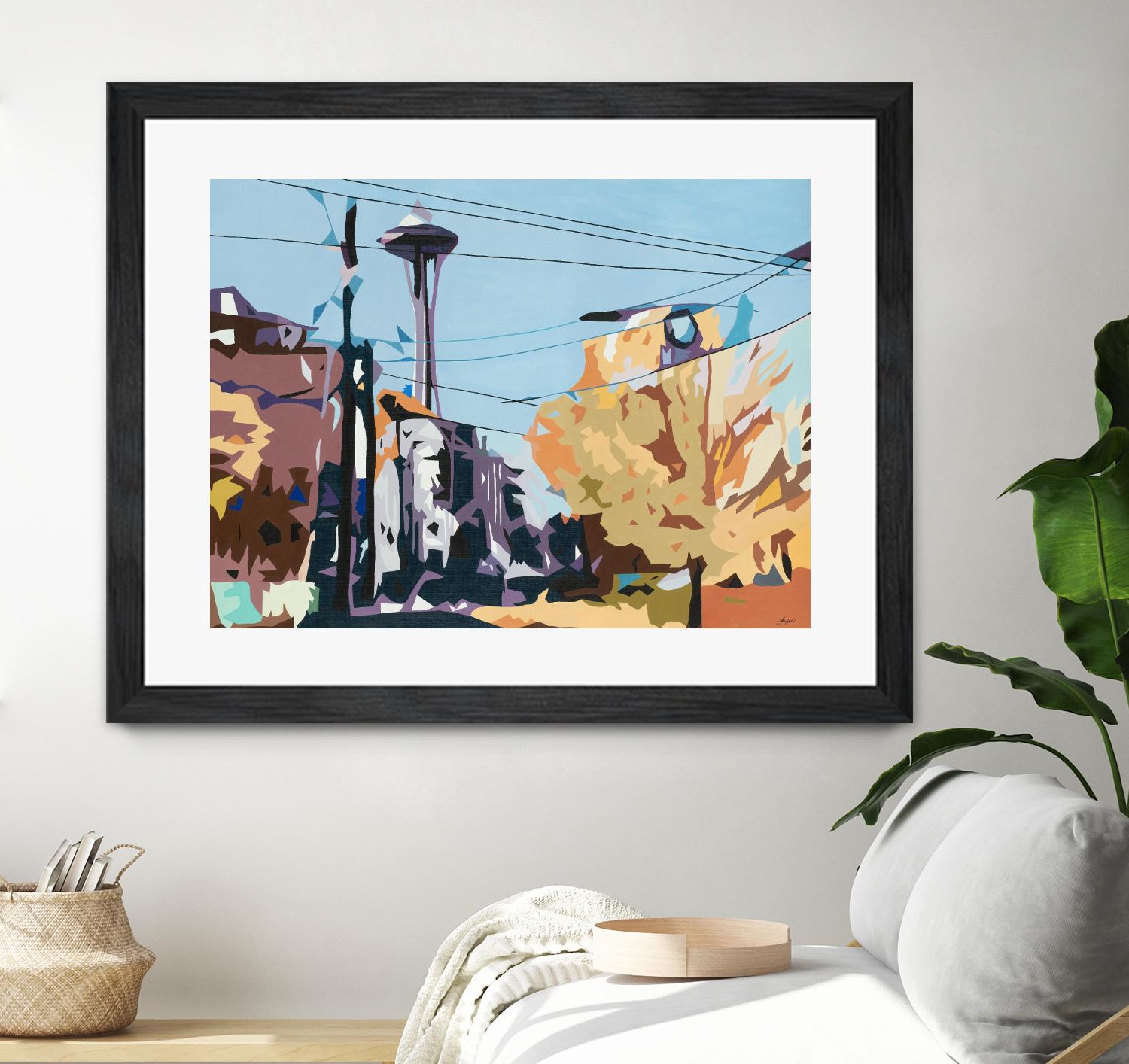 Eye Of The Needle by Beth Ann Lawson on GIANT ART - blues cityscapes space needle