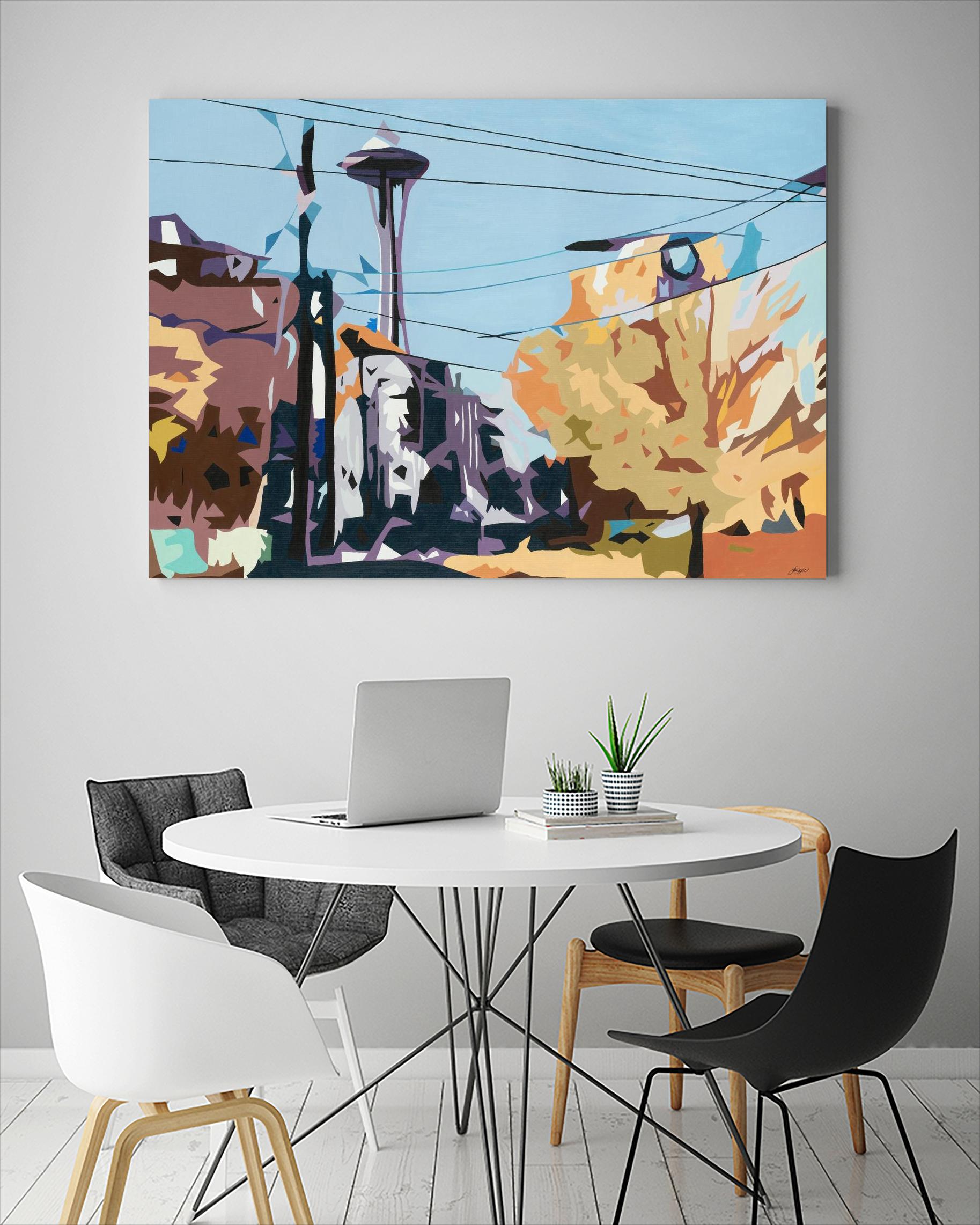 Eye Of The Needle by Beth Ann Lawson on GIANT ART - blues cityscapes space needle