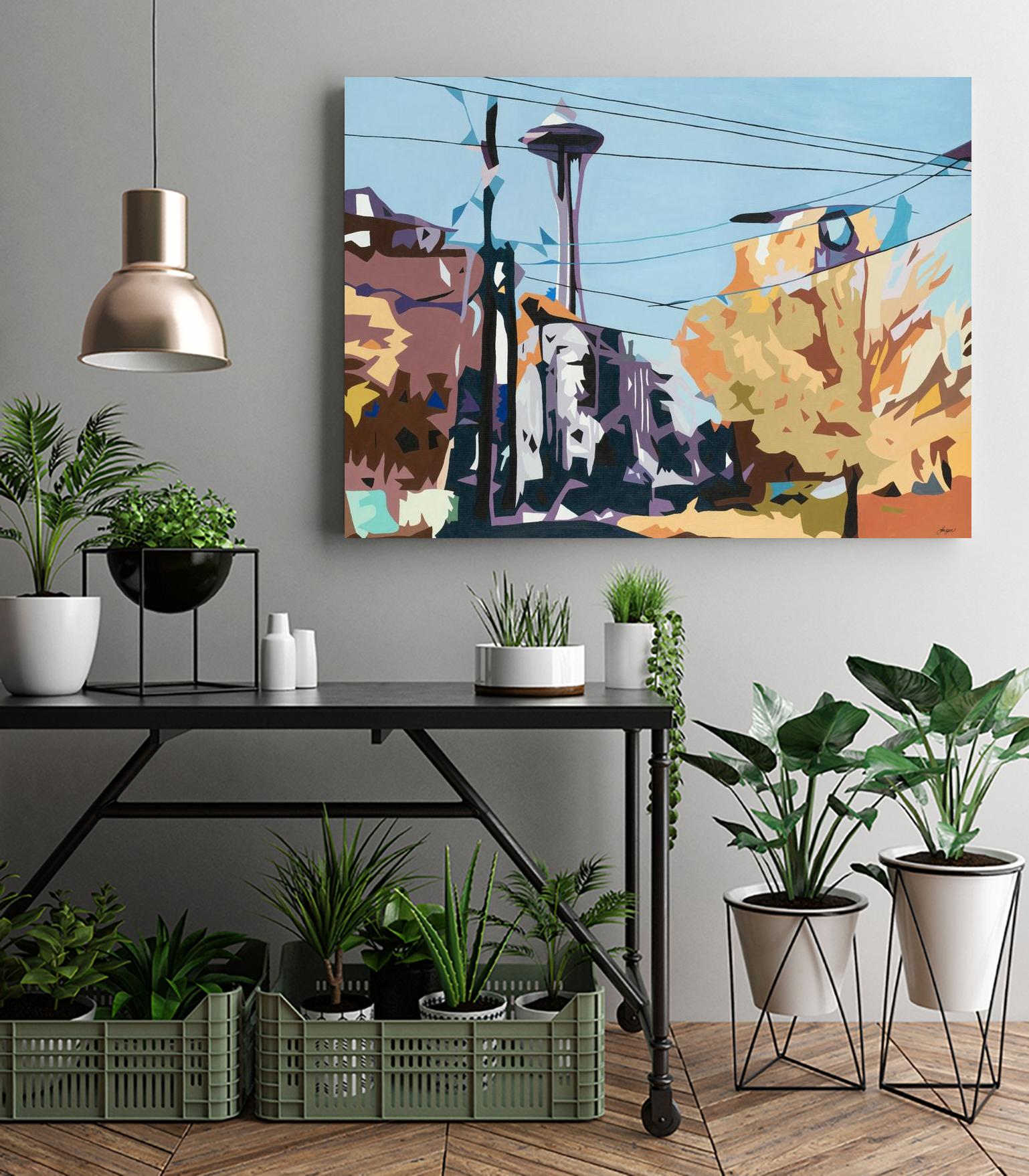 Eye Of The Needle by Beth Ann Lawson on GIANT ART - blues cityscapes space needle