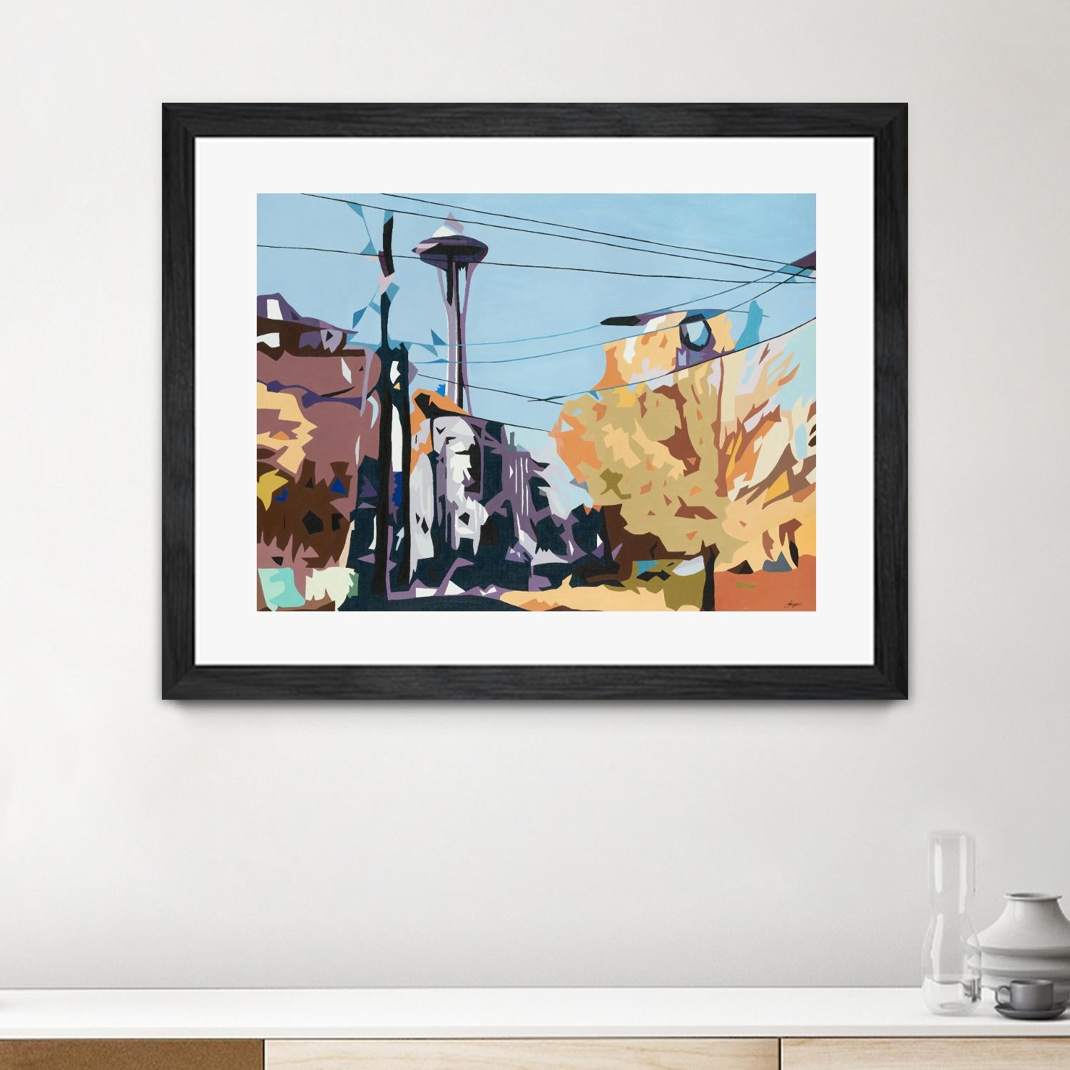 Eye Of The Needle by Beth Ann Lawson on GIANT ART - blues cityscapes space needle