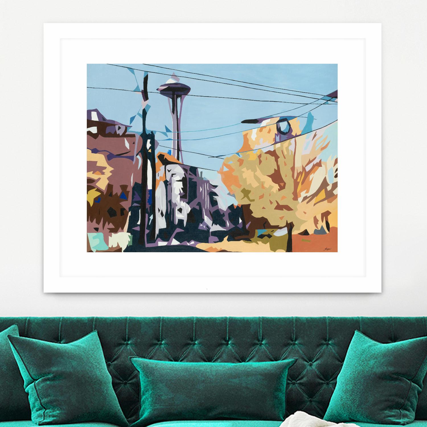 Eye Of The Needle by Beth Ann Lawson on GIANT ART - blues cityscapes space needle