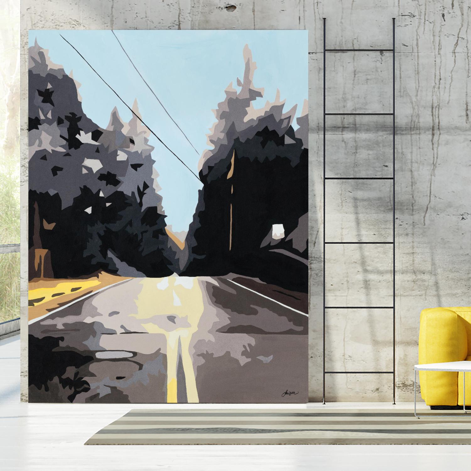 The Road Less Traveled by Beth Ann Lawson on GIANT ART - black scenic street