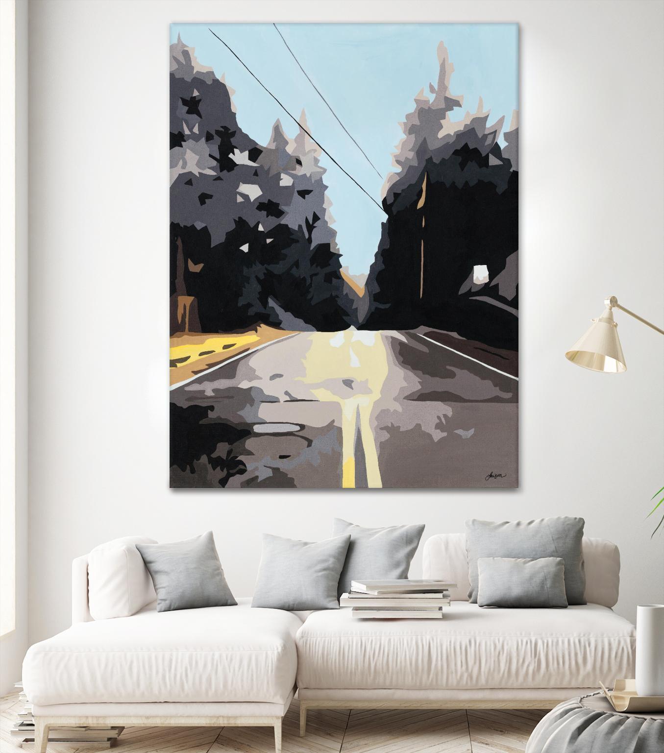 The Road Less Traveled by Beth Ann Lawson on GIANT ART - black scenic street